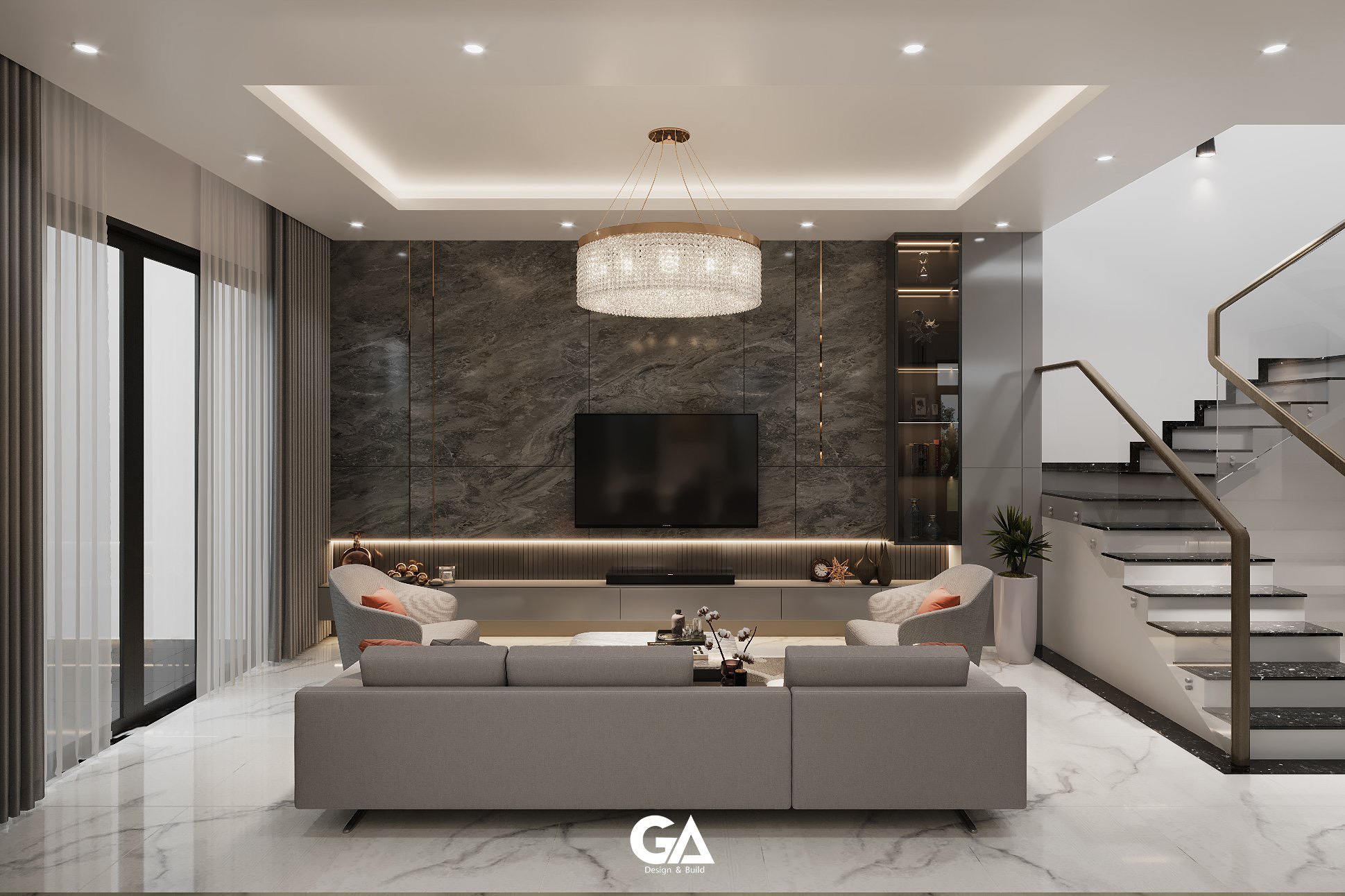 Thiết Kế & Xây Dựng Hoàn Thiện Villa Hiện đại Tại Hiệp Thành, Thủ Dầu Một, Bd (5)